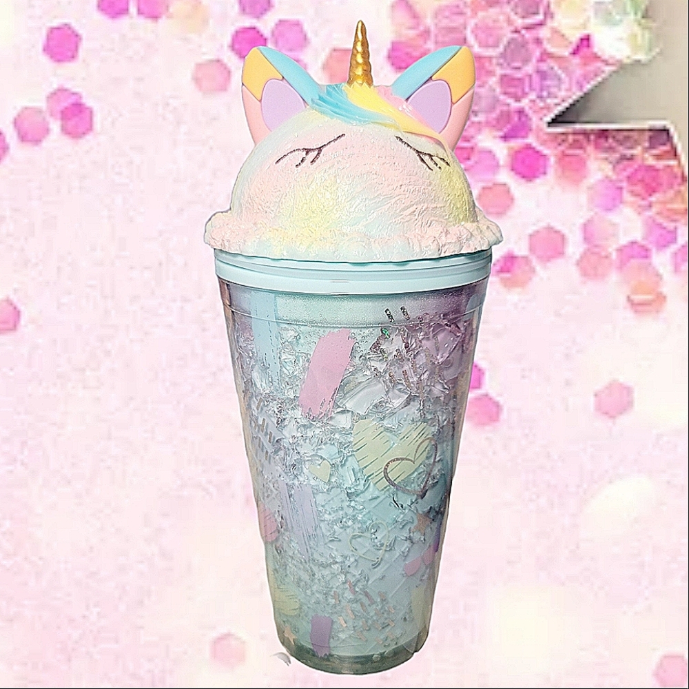 Pastel Teal Ice Cream Sundea tumbler comes with straw